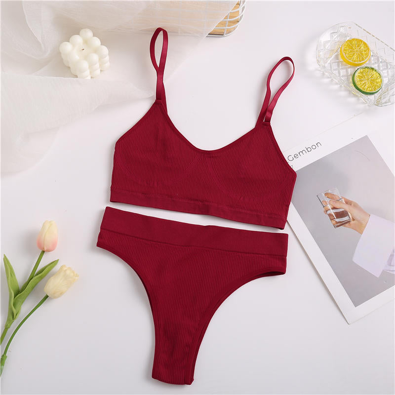 Women Bra Set Panties Sexy Push Up Bralette Female Fitness Seamless Underwear Sports Lingerie Brassiere Set Tank Crop Tops S-XL