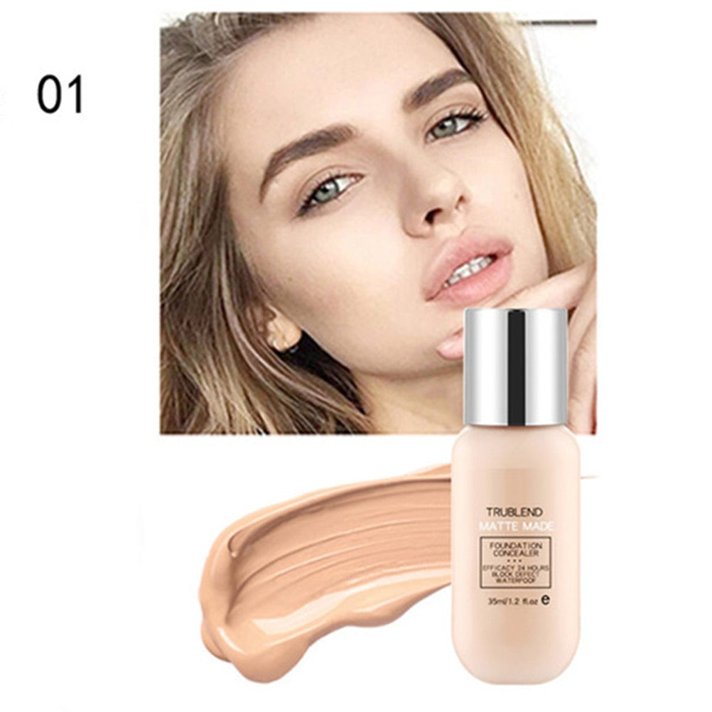 35ml Makeup Foundation Liquid Long-Lasting Full Coverage Face Concealer Base Matte Cushion Foundation Cosmetic BB CC Cream