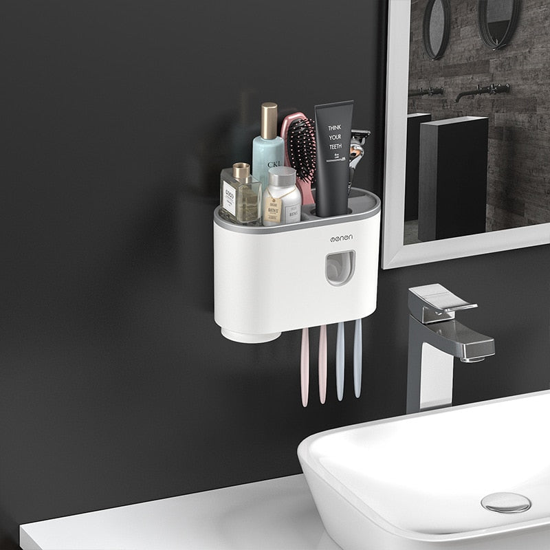 ONEUP Bathroom Accessories Sets New Toothbrush Holder Automatic Toothpaste Squeezer Wall Mount Storage Rack Bathroom Product