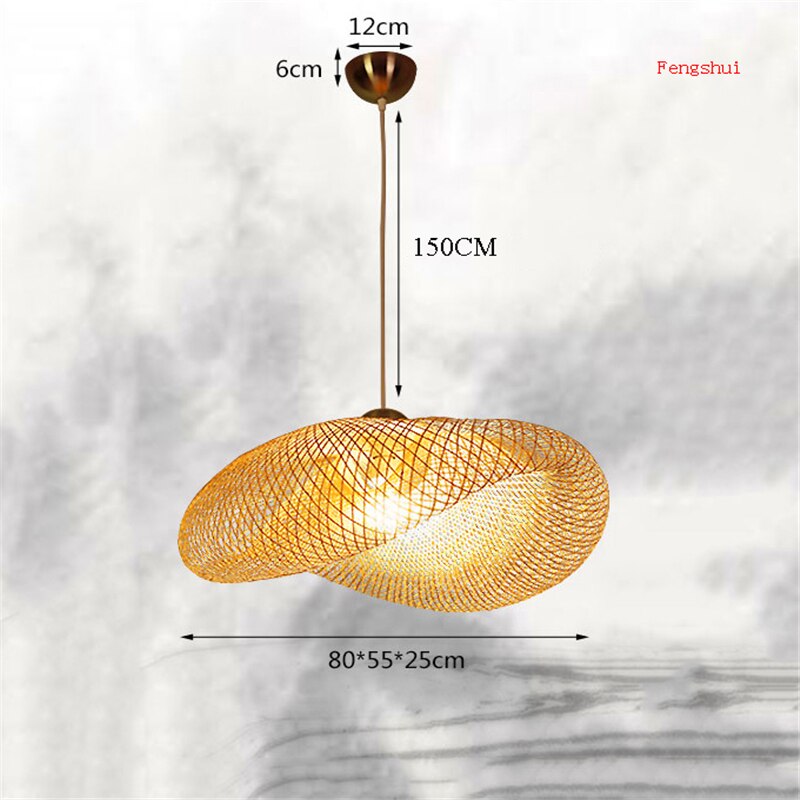 Modern Art Pendant Lights Vintage Bamboo Lamp Restaurant Rattan Pendant Lamp for Living Room Hanging Kitchen Lamp Light Fixtures