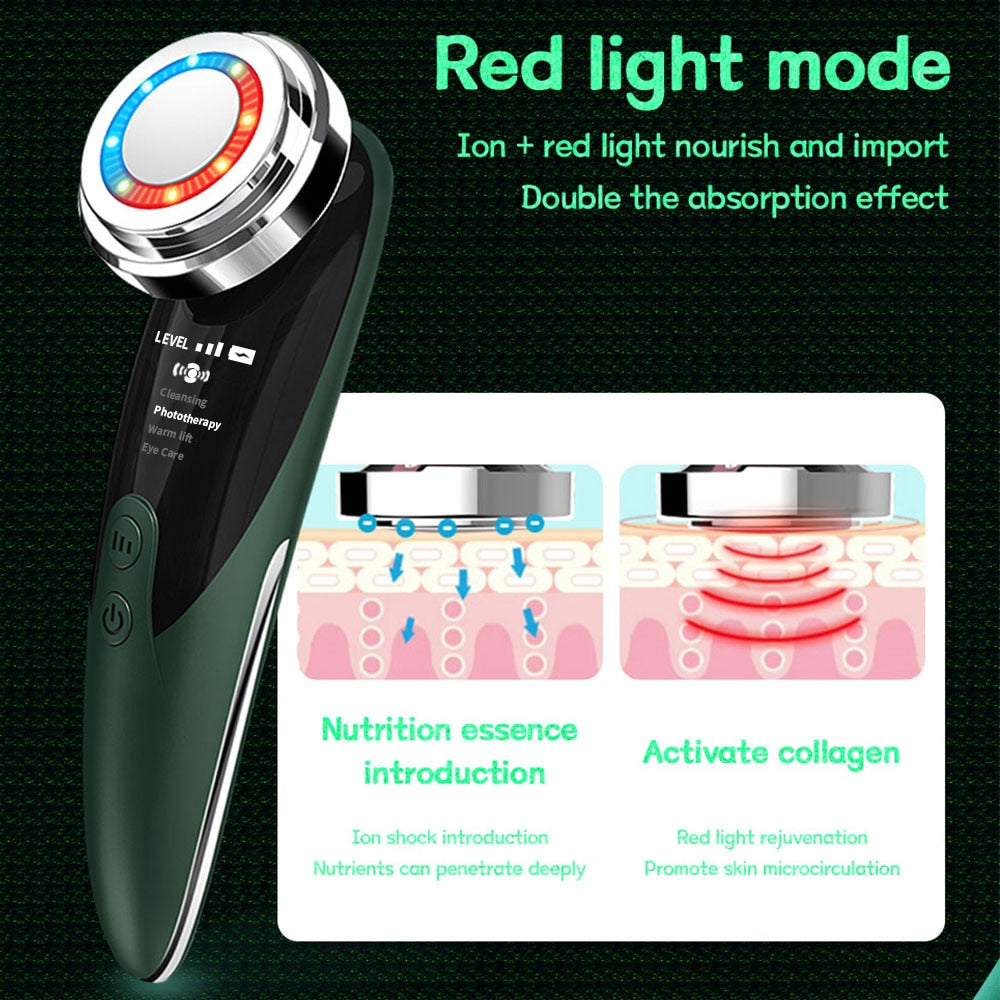 Face Massager Skin Rejuvenation Radio Mesotherapy LED Facial Lifting Beauty Vibration Wrinkle Removal Anti Aging Radio Frequency