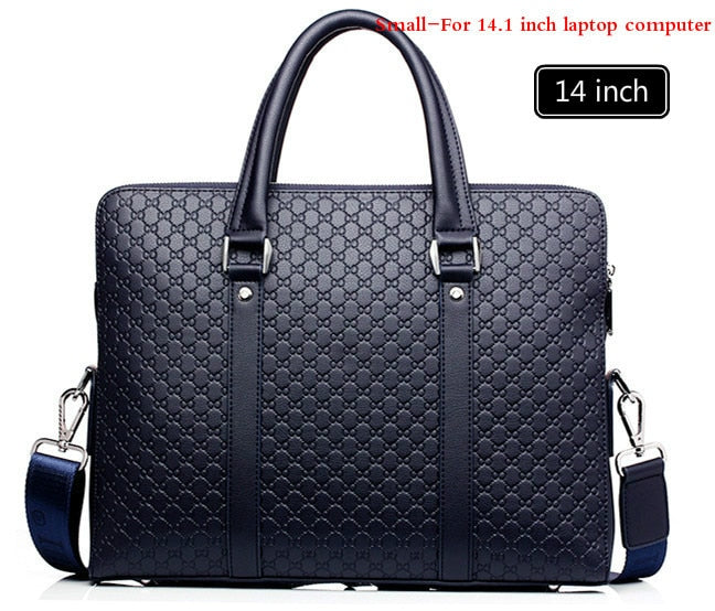 New Double Layers Leather Business Shoulder Bag Messenger Bag Laptops Handbags Travel Bags