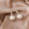 2020 New Contracted Geometric Shiny Crystal Drop Earrings  Fashion Fine Pearl Elegant Lovely Women Earrings Jewelry