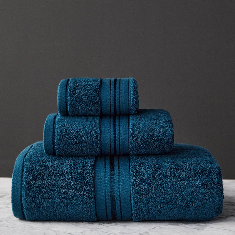 New Egyptian Cotton Towel Bath Towel Of Three Sets Solid Color Thicken Bathroom Towels Set Soft Comfortable Available Separately