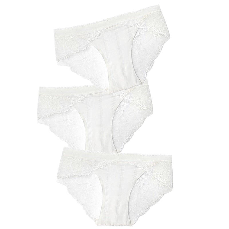 3pcs Sexy Lace Panties For Women Underwear Fashion Panty Lingerie Breathable Hollow Out Briefs Low-Rise Panties Female Underwear