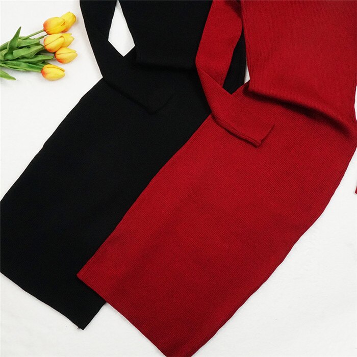 New Autumn Winter Women Knitted Dress Turtleneck Sweater Dresses Lady Slim Bodycon Long Sleeve Bottoming Dress Vestidos PP003