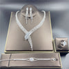 Silver Color Rhinestone Crystal Bridal Jewelry Set Earrings Necklace Wedding Geometric Elegant Romantic Bridesmaid Jewelry Sets