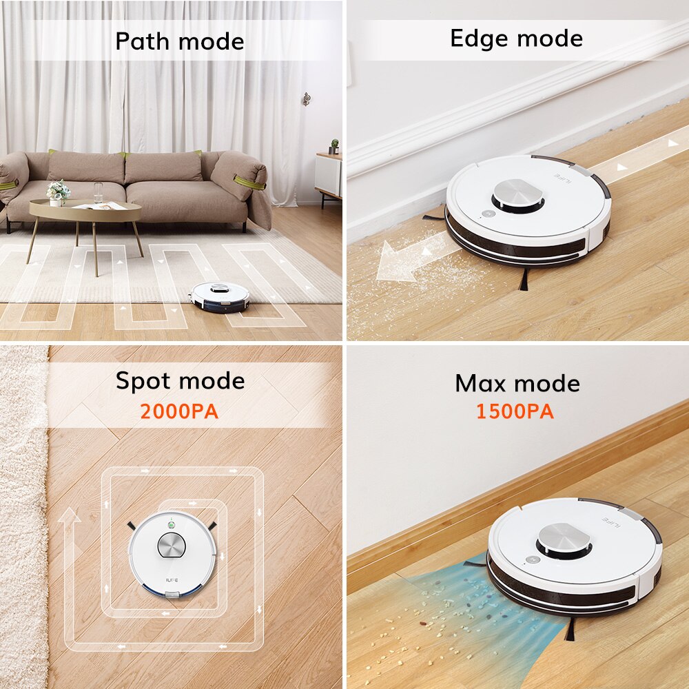 ILIFE L100 robot vacuum cleaner, LDS laser navigation, mop Smart Cellphone WIFI App Remote Control, household tool applicance