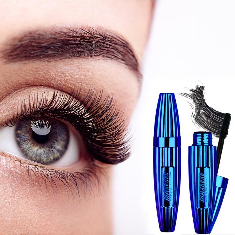 Makeup Mascara Waterproof Non Staining Grind 4D Silk Fiber Eyelash Mascara Thick Curling Lengthening Eye Make Up Cosmetics TSLM2