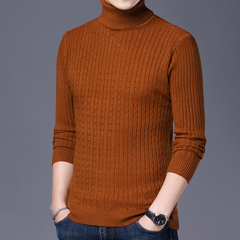 2021 New Casual Knitted Turtleneck Sweater Men Pullover Clothing Fashion Clothes Knit Winter Warm Mens Sweaters Pullovers 81332