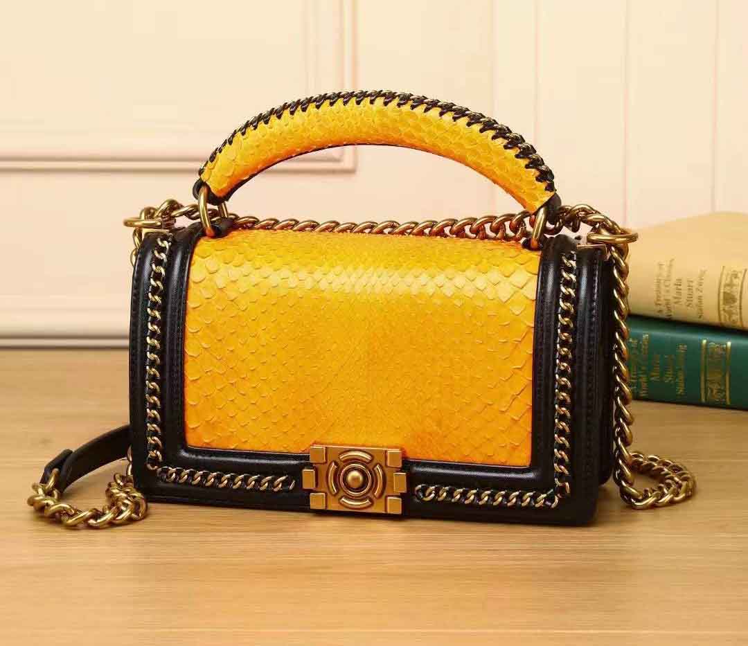 Luxury handbag real cowhide with snake skin fashion Handbag women's leather women bags designer handbags quality Women's bag