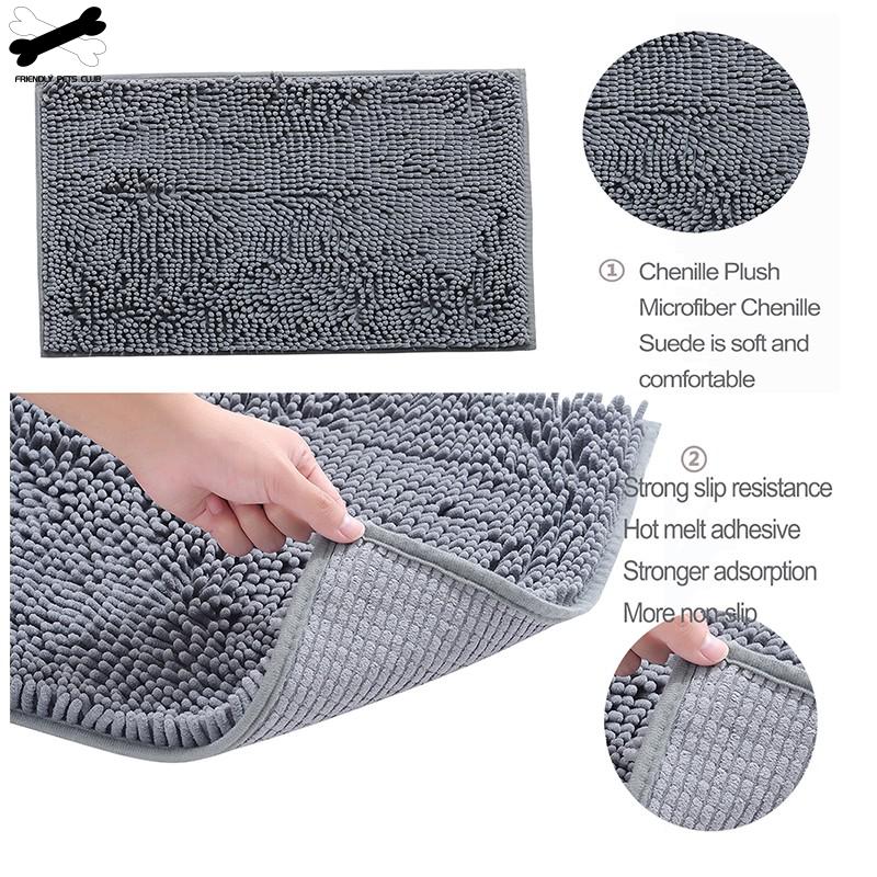 2ps-set Shaggy Chenille Bathroom Mat Set Absorbent And Machine Washable Fit Toilet Bathtub Living Room Door Bathroom Foot Floor