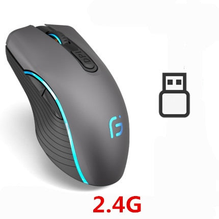 KuWFi Computer Mouse Bluetooth 4.0+ 2.4Ghz Wireless Dual Mode 2 In 1 Mouse 2400DPI Ergonomic Portable Optical Mice for PC/Laptop