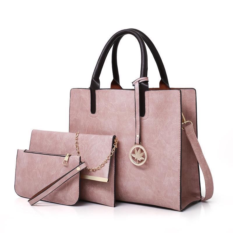 Fashion Women Bags set 3 Pcs Large Casual Tote Bags Leather Female High Quality Shoulder Bag Ladies Handbag Messenger Bag Purse