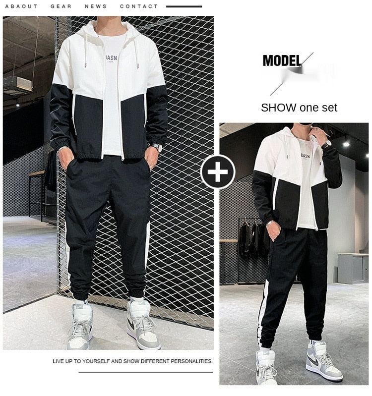 YAPU 2021 NEW 2 Pieces Sets Tracksuit Men Hooded Sweatshirt+pants Pullover Hoodie Sportwear Suit Male Camouflage Joggers