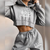 Winter Tracksuit Women 2 Piece Set Print Hoodies+Pants Sportwear Women's Sports Suit Hooded Sweatshirt Set Female Winter Clothes