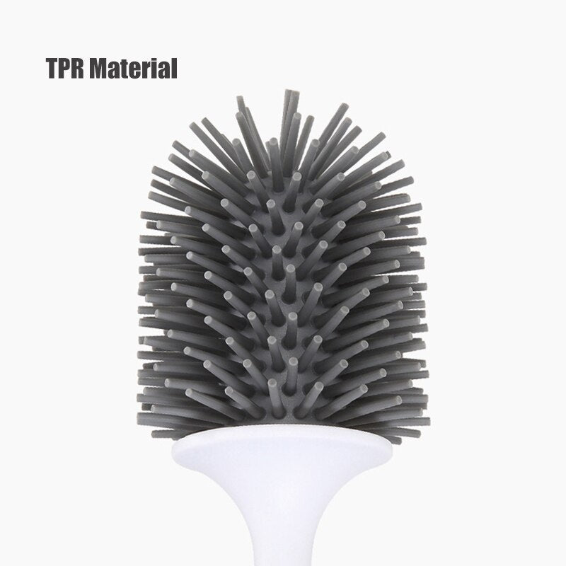 GESEW Silicone TPR Toilet Brush and Holder Quick Drain Cleaning Brush Tools for Toilet Household WC Bathroom Accessories Sets