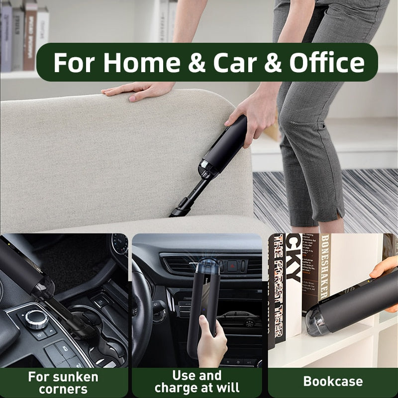 Baseus Portable Car Vacuum Cleaner Wireless 5000Pa Rechargeable Handheld Mini Auto Cordless Vacuum Cleaner for Car Vacum Vaccum