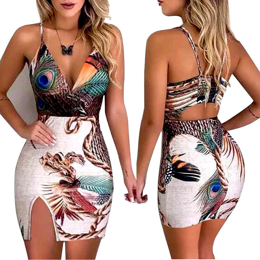 Hirigin Boho Floral Women Dress Sexy Ladies Sleeveless Bodycon Prom Evening Party Summer Beach Casual Long Sundress