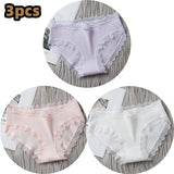 3PCS/lot Cotton Panties Women Comfortable Underwears Sexy Middle-Waisted Underpants Female Lingerie Big Size Ladies Briefs