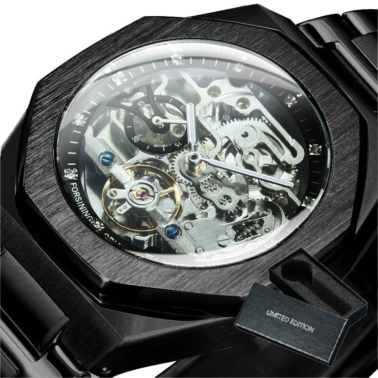 Watches Mens 2021 Automatic Mens Watches Top Brand Luxury Mechanical Tourbillon Watch Men Skeleton Navy Blue часы мужские Reloj