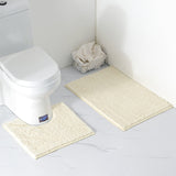 2ps-set Shaggy Chenille Bathroom Mat Set Absorbent And Machine Washable Fit Toilet Bathtub Living Room Door Bathroom Foot Floor