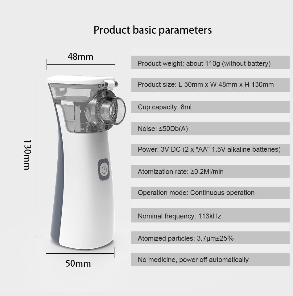 Nebuliser Atomizer Inhaler Poppers Adults Inhaler Atomizer Sprayer Atomization Asthma Machine Rechargeable Inhalator Nebulizator