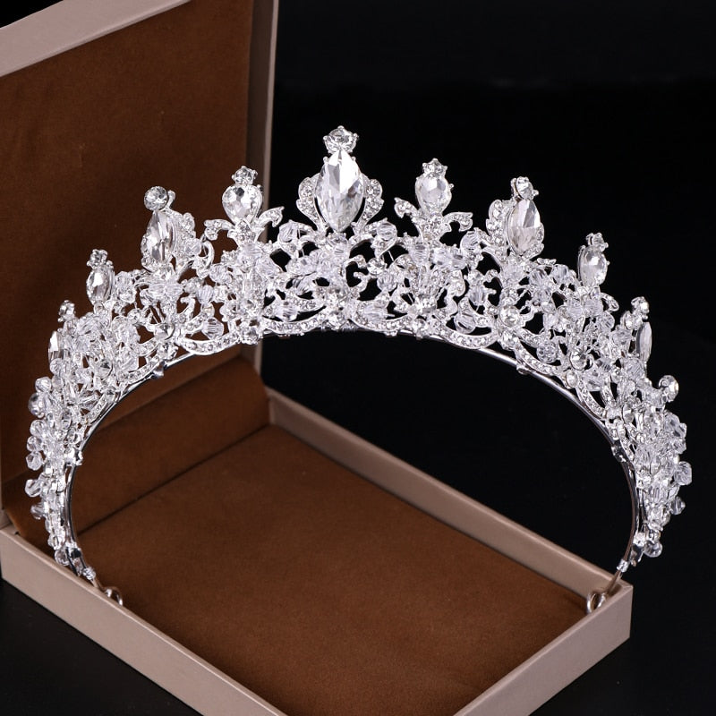 Wedding Crown Bridal Headpiece Gold Silver Color Rhinestone Crystal Diadem Queen Crown Princess Tiaras Wedding Hair Jewelry