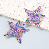 New Fashion women's Color Matching Big Rhinestone Love Heart-shaped Star Drop Earrings women's Jewelry Temperament Accessories
