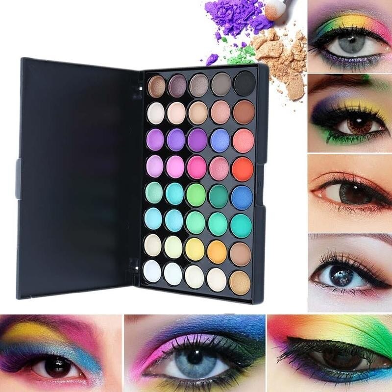 Eyeshadow Palette Holographic Shiny Matte Glitter Pigment Eye Shadow Pallete 40 Colors Metallic Diamond Makeup Palette