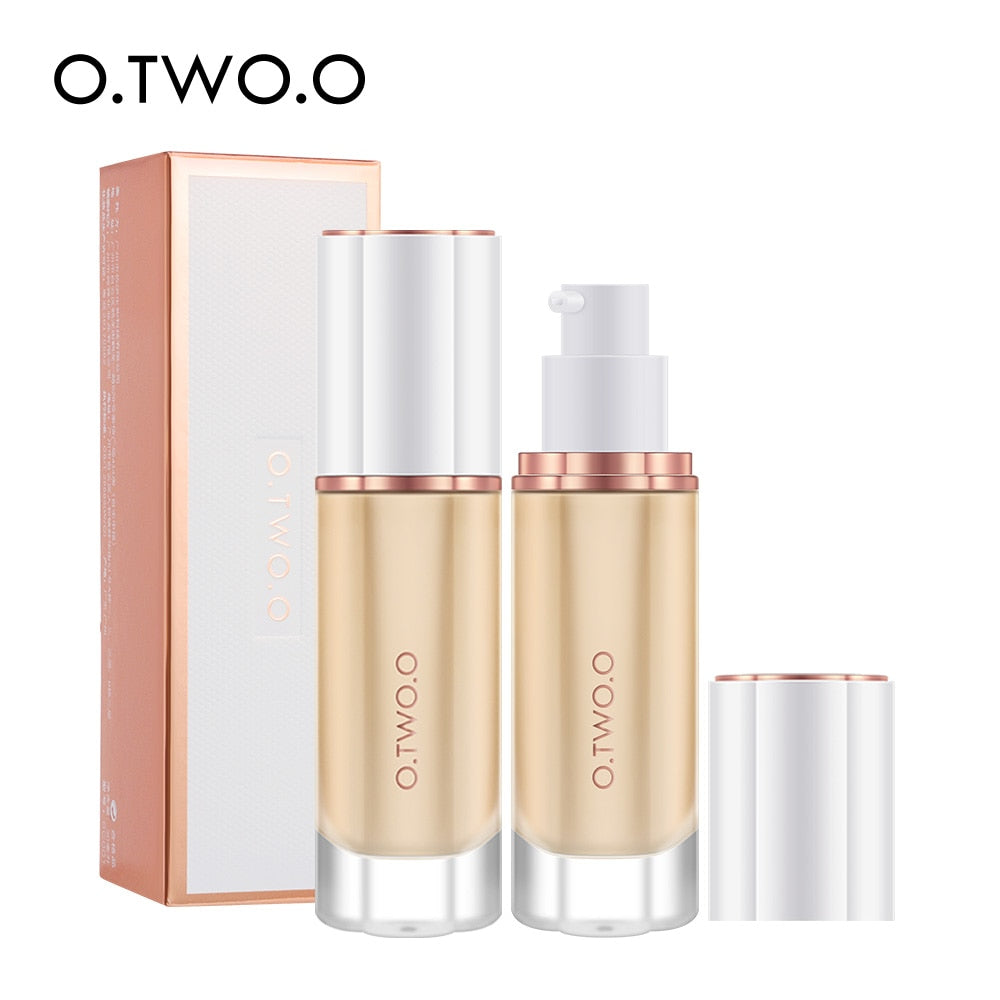 O.TWO.O Black Foundation Matte Cosmetics For Face Concealer Full Covering Moist Liquid Foundation Natural Whiten Makeup Base