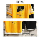 2021 Summer New Men Casual Shorts Sets Trend Printing T-shirt + Shorts 2-piece Suit Fashion Sportswear Tracksuit Men M-4XL