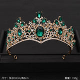 Vintage Baroque Queen Tiara Wedding Crown Bridal Diadem Gold Crystal Rhinestone Head Jewelry Headpiece Wedding Hair Accessories