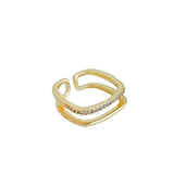 Korea's New Exquisite Geometric Simple Ring Fashion Temperament Versatile Open Ring Female Jewelry