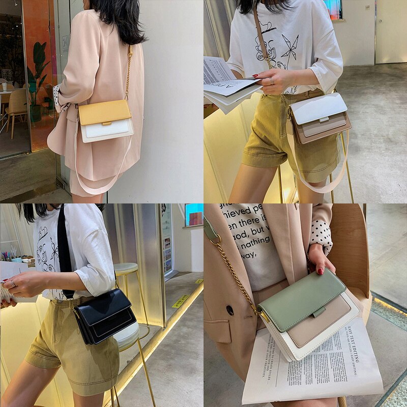 Crossbody Chain Bag and Handbags With Metal Chain fashion Small package shoulder bag Fashion Women PU Leather Messenger Bags