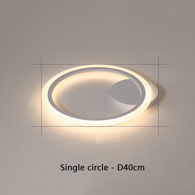 Living Room LED Ceiling Light Acrylic Round Rings Bedroom Kitchen Panel Lamp Simple Modern Indoor Fixtures With Remote Control