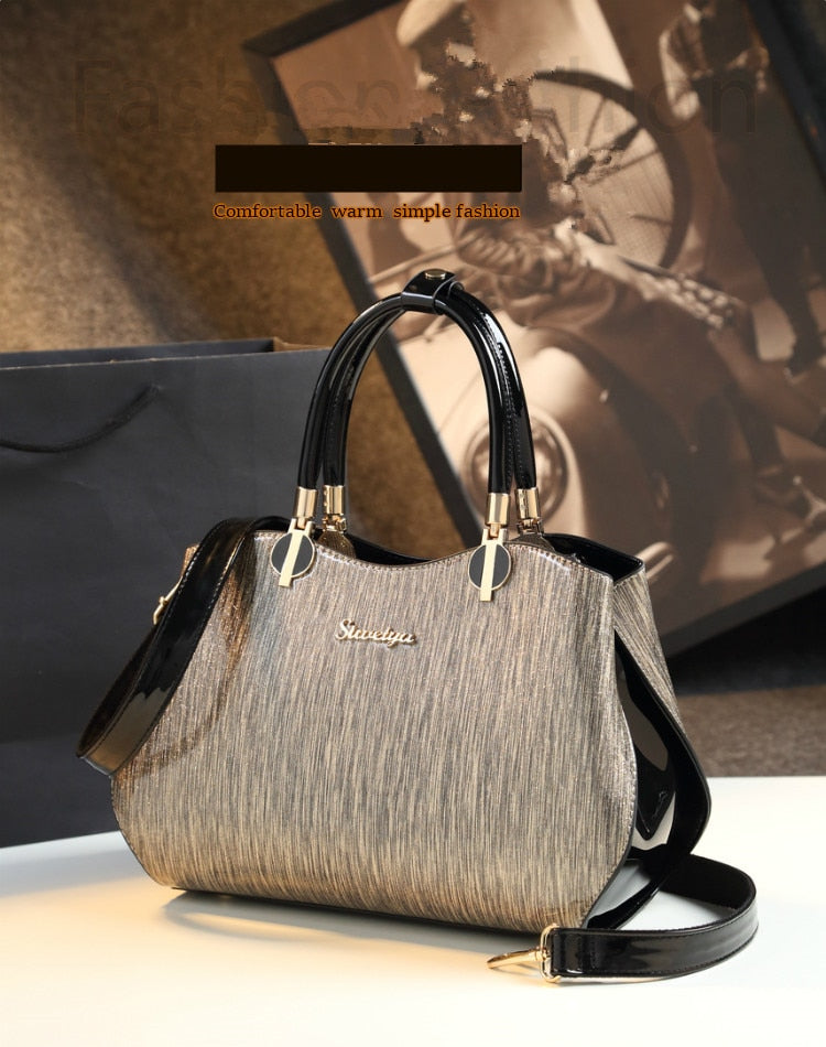 New arrival korean style simple pillow shoulder bags handbags women famous brands top handle bag patent leather messenger clutch