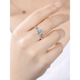 Classic 925 Sterling Silver Moissanite Ring 1ct IJ color Lab Diamond jewelry Simple style Anniversary Ring