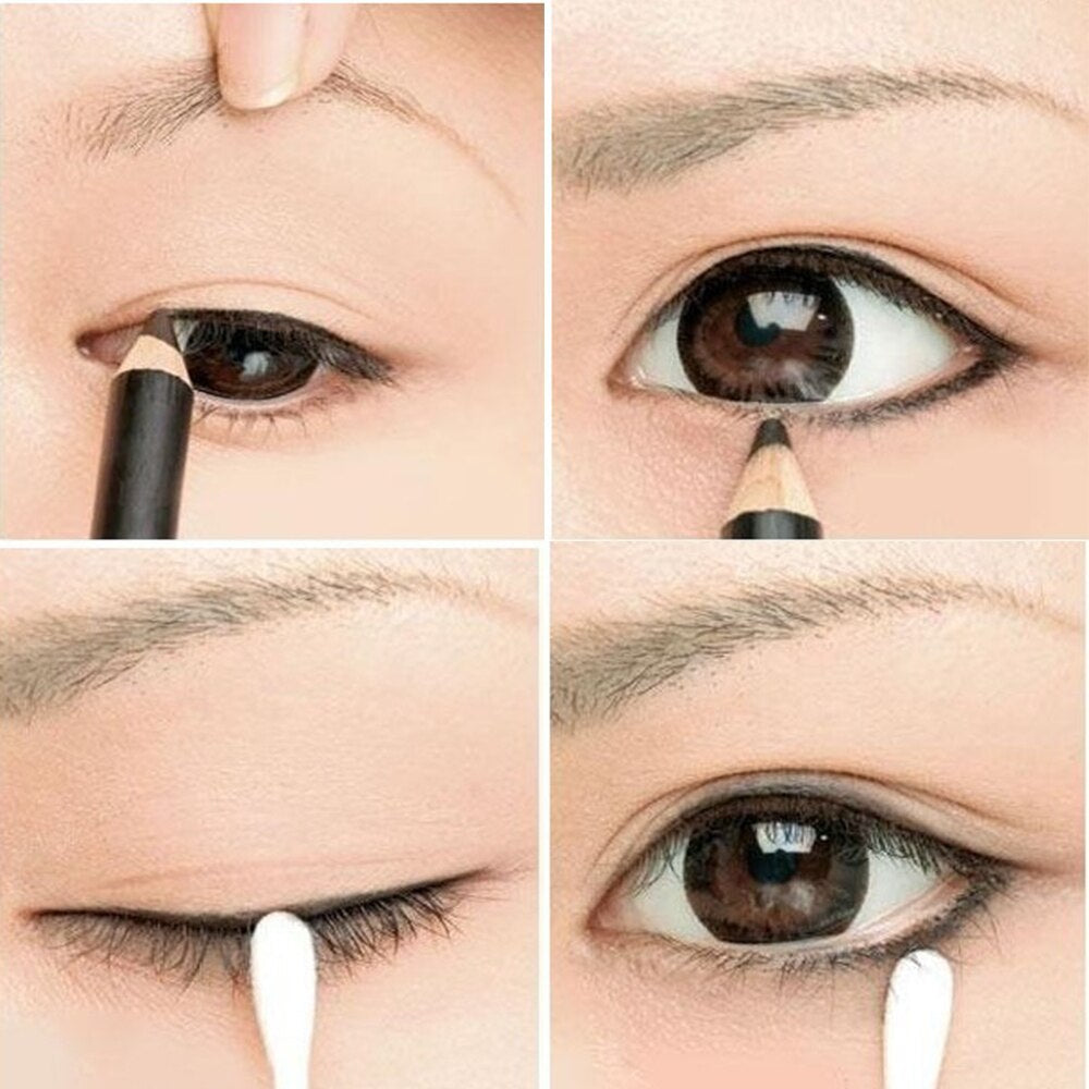 Waterproof 2PCS/set Black Cosmetic Eyes Makeup Eyeliner Pencil Liner Combination Hot Sale High Quality