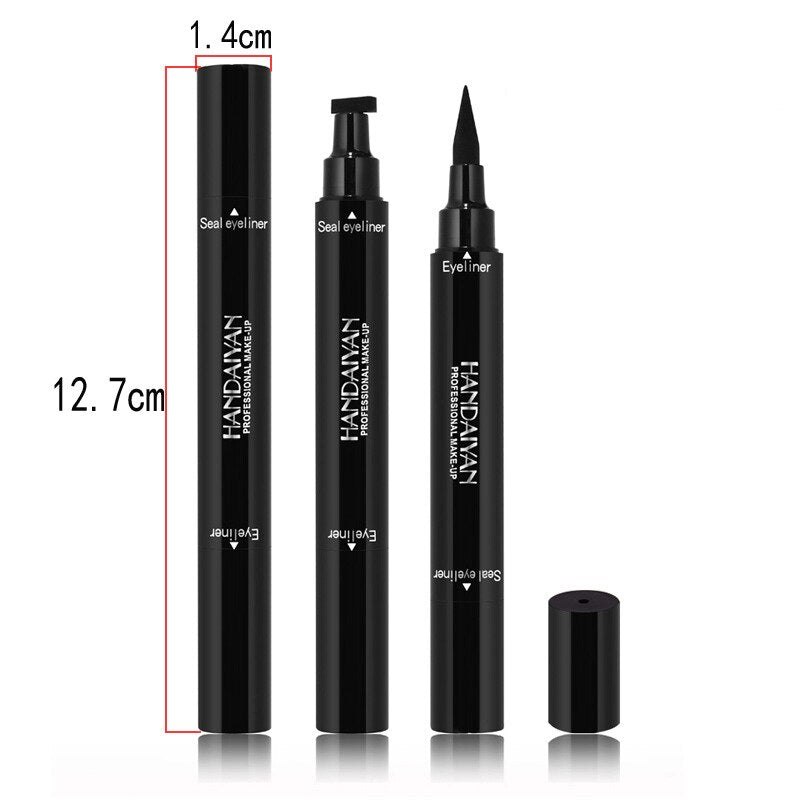 Double-Headed Eyeliner Stamp 2 In1 Quick-drying Liquid Eyeliner Waterproof Easy-to-use Stamp Eye Liner Black Smooth Eye Makeup