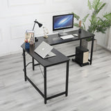 L-Shaped Desktop Computer Desk Study Table Office Table Easy to Assemble Can Be Used in home and office Black