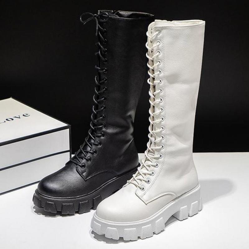 Sexy High Boots Knee-high Pu Boots High Heels For Women Fashion Shoes 2020 Spring Autumn Booties Female Plus Size 35-43