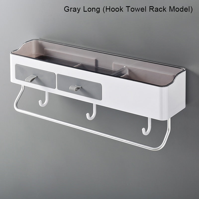 Punch-free Bathroom Organizer Rack Shampoo Cosmetic Storage Rack Bath kitchen Towel Holder Household Items Bathroom Accessories