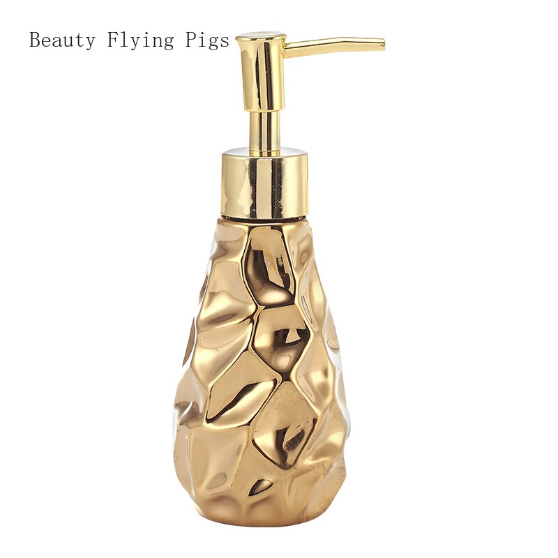 Ceramic bathroom set four-piece Gold tooth brush holder Soap Dispenser soap box bathroom decoration accessories Wedding gifts