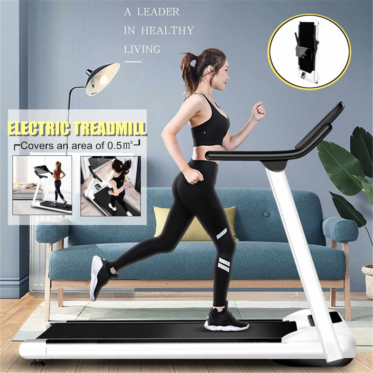 Folding Electric Treadmill Portable Motorized Running Machine for Home Gym Fitness Equipment Mechanical Treadmill Walking Pad