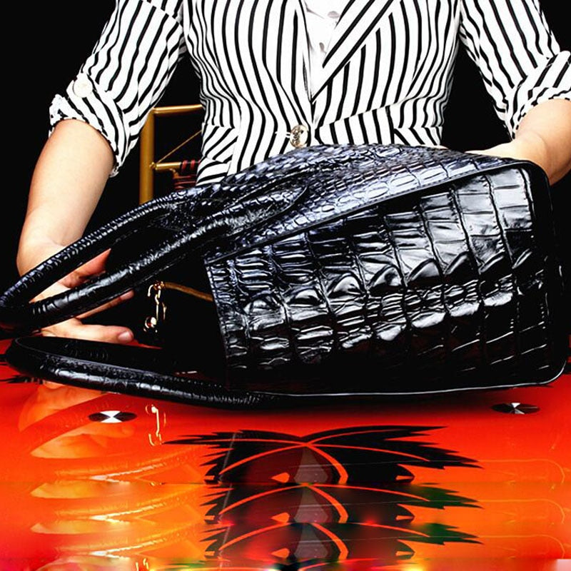 Handbag women's leather Tote Bag Quality Cowhide Crocodile Pattern bags 2021 women's brand Luxury Designer Women's bag