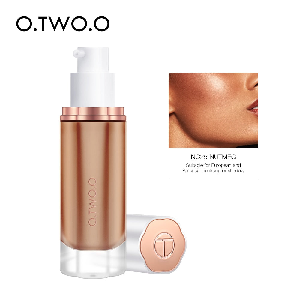 O.TWO.O Black Foundation Matte Cosmetics For Face Concealer Full Covering Moist Liquid Foundation Natural Whiten Makeup Base