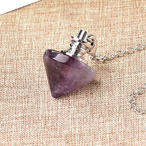 1PC Natural Crystal Pendulum Reiki Healing Stone Amethyst Pendant Simple Mineral Jewelry For Men Women Mineral Jewelry Wicca
