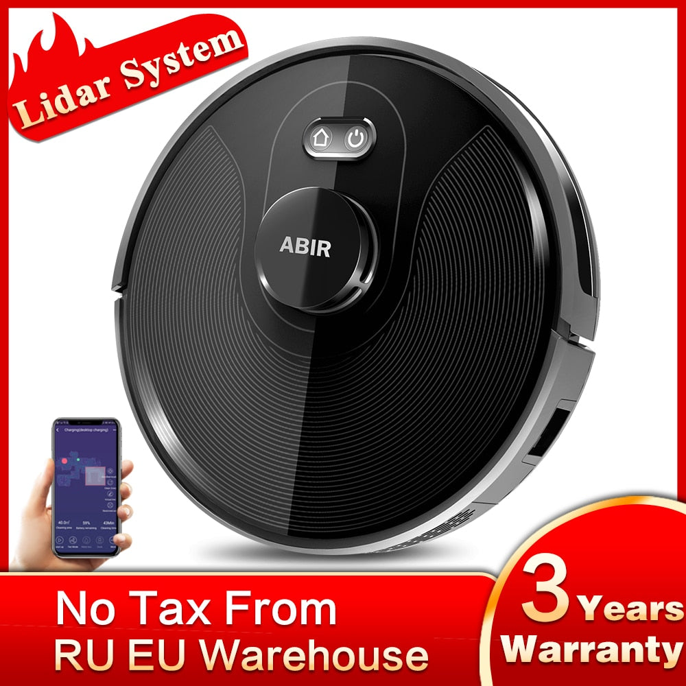 Robot Vacuum Cleaner,Lidar System, Multiple Floors Maps, Zone Sweeping, Restricted Area Mapping , Smart Home Carpet Wash ABIR X8