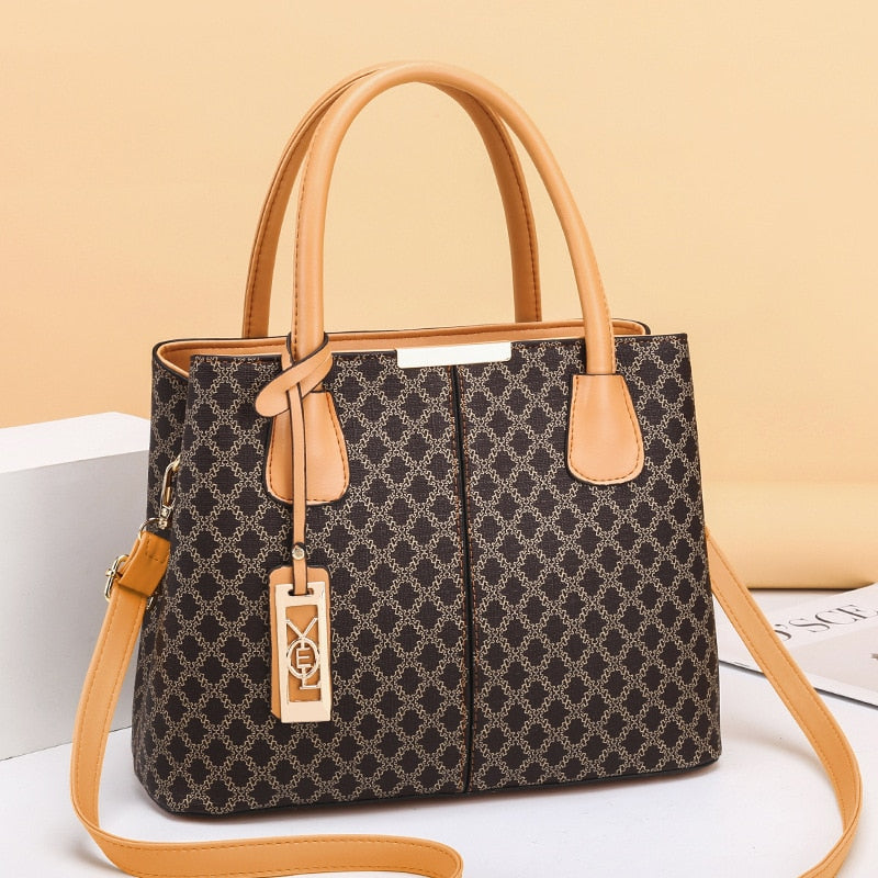 Newposs 2021 Fashion Women Handbags Tassel PU Leather Totes Bag Top-handle Embroidery Bag Shoulder Bag Lady Simple Style